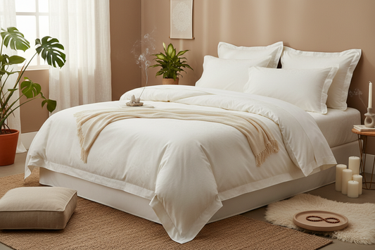 Sacred Comfort Queen Duvet Cover in Ivory White